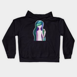 Princess Celestia - Fanart - half body Kids Hoodie